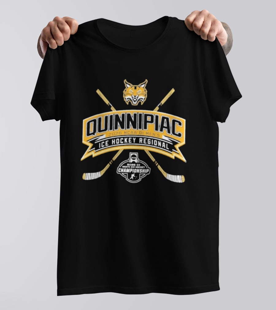 Quinnipiac Bobcats 2026 NCAA DI Men's Ice Hockey Regional Championship T-Shirt