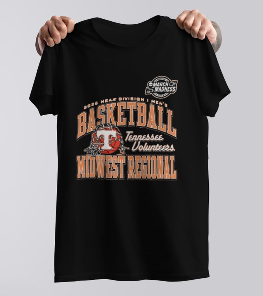 2026 NCAA Division I Men's Basketball Tennessee Volunteers Midwest Regional T-Shirt
