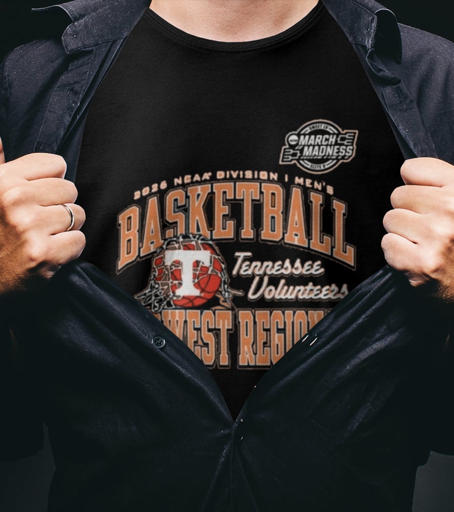 2026 NCAA Division I Men's Basketball Tennessee Volunteers Midwest Regional T-Shirt