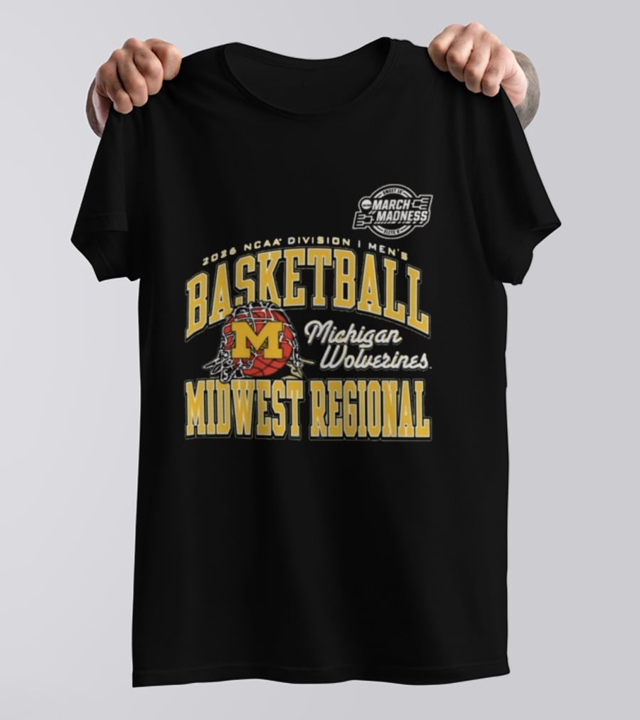2026 NCAA Division I Men's Basketball Michigan Wolverines Midwest Regional T-Shirt