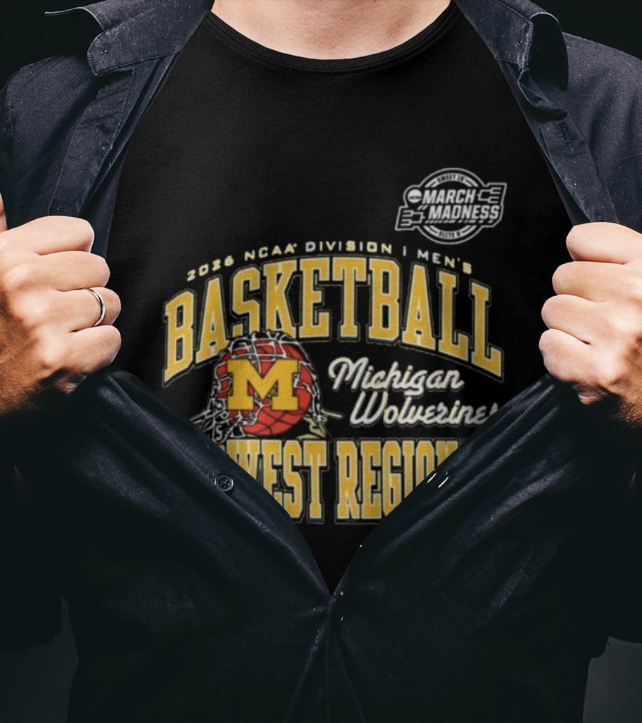 2026 NCAA Division I Men's Basketball Michigan Wolverines Midwest Regional T-Shirt