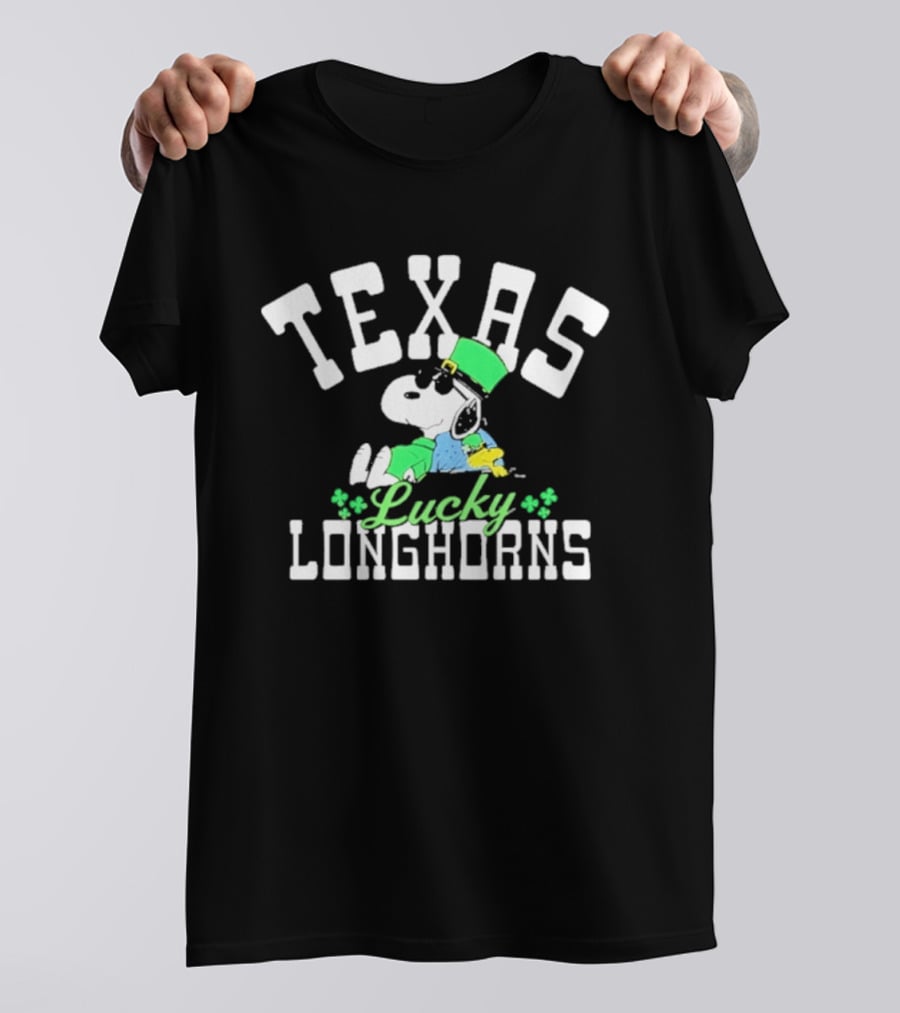 Texas Longhorns Lucky Snoopy St. Patrick's Day T-Shirt