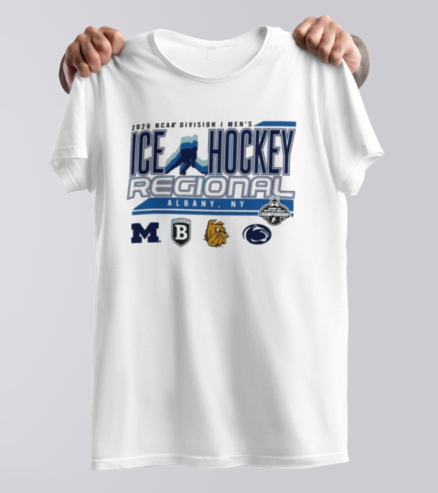 2026 NCAA Division I Men's Ice Hockey Regional Albany NY Team Logos T-Shirt