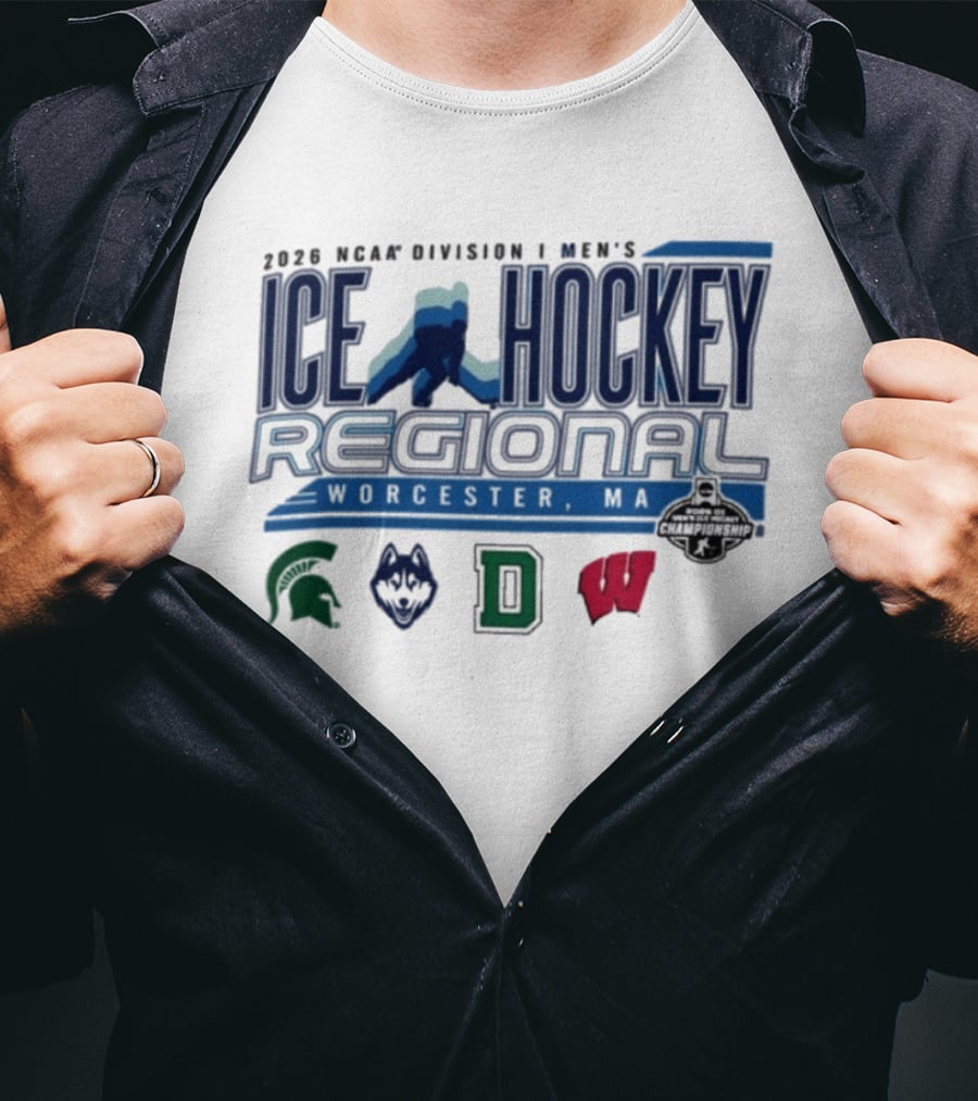 2026 NCAA Division I Men's Ice Hockey Regional Worcester MA Michigan State Bemidji State Dartmouth Wisconsin T-Shirt