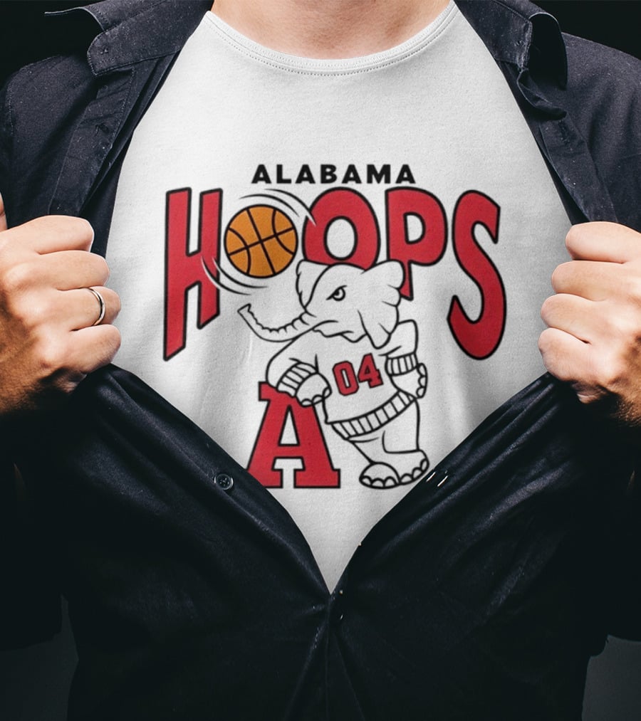 Alabama Hoops Basketball Elephant 04 Sports Team T-Shirt