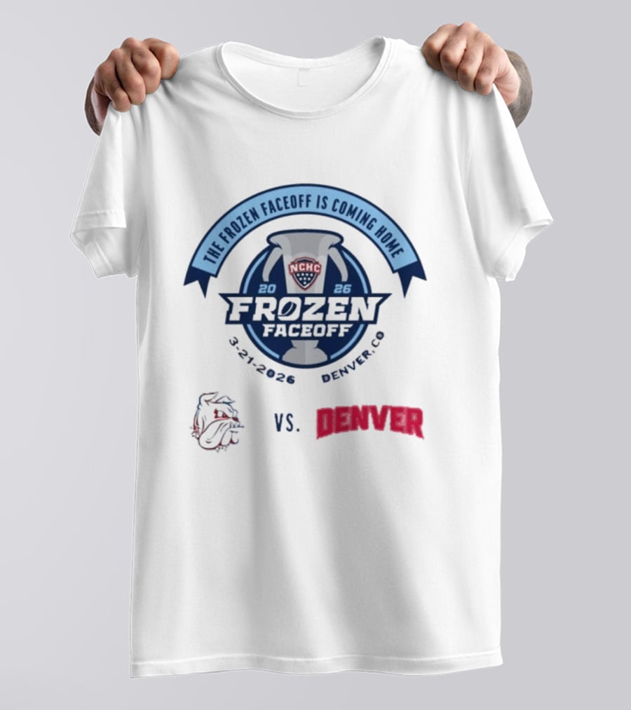 NCHC Frozen Faceoff 2026 Denver Vs Minnesota Duluth Hockey Matchup March 21 T-Shirt