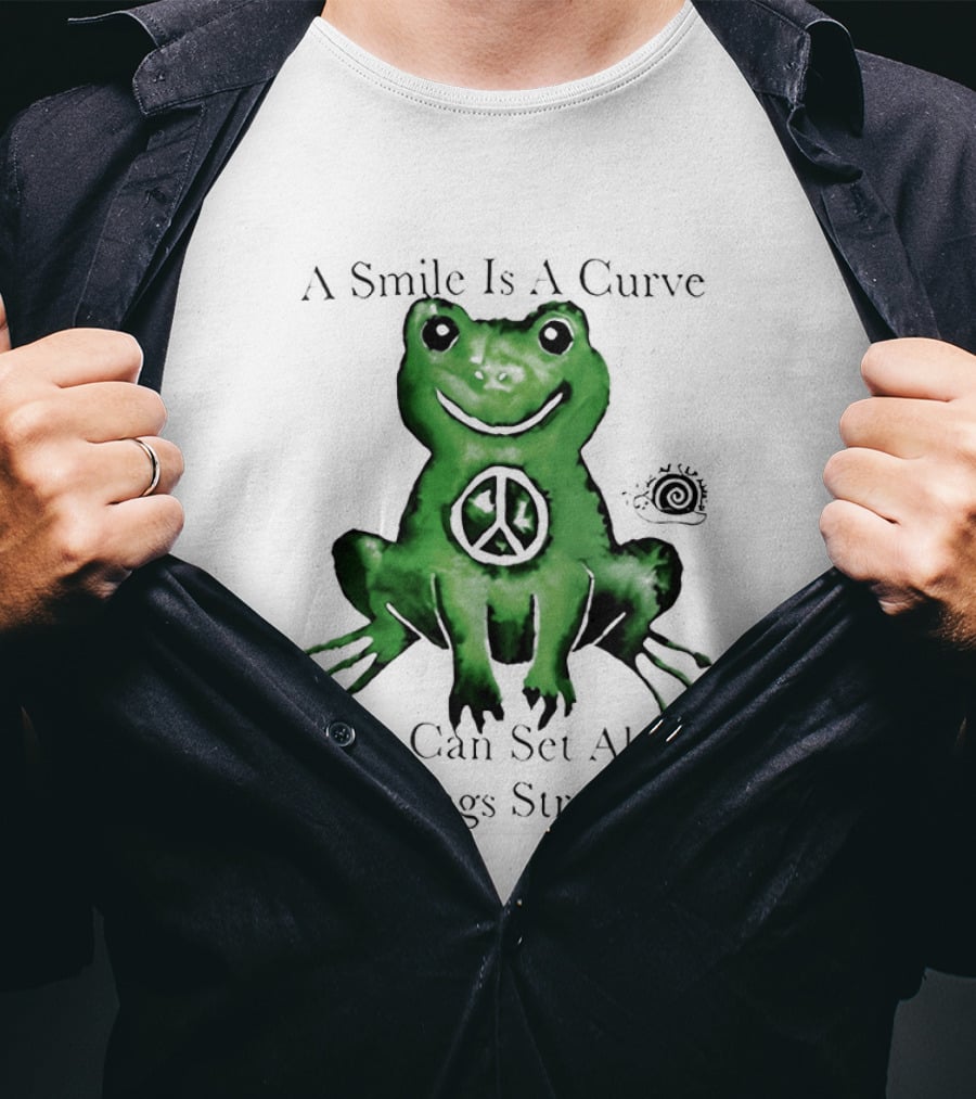 A Smile Is A Curve Peace Symbol On Frog That Can Set A Lot Of Things Straight T-Shirt