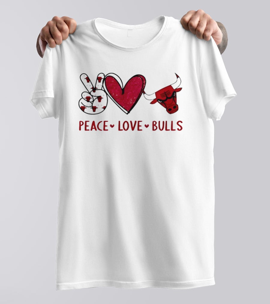 Peace Love Chicago Bulls NBA T-Shirt