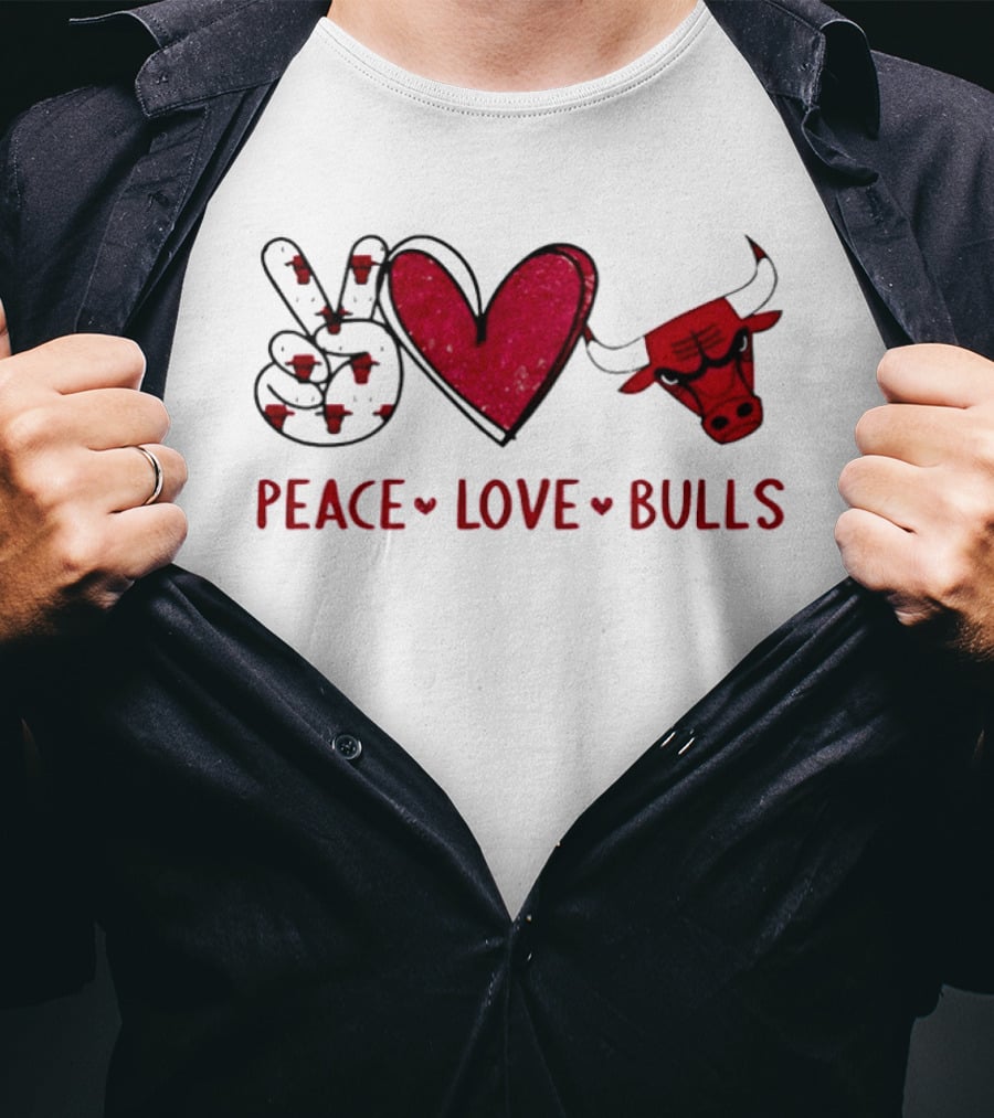 Peace Love Chicago Bulls NBA T-Shirt
