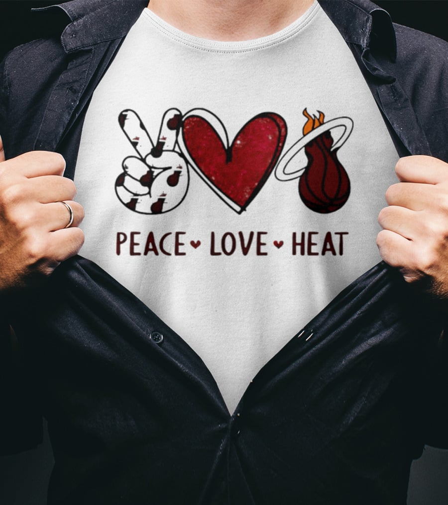 Peace Love Miami Heat Basketball Team Fandom T-Shirt