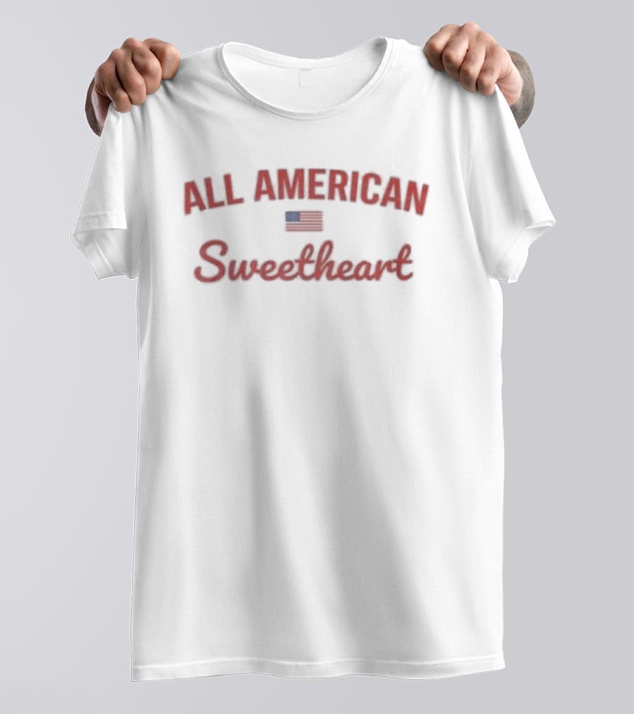 All American Sweetheart With Flag T-Shirt