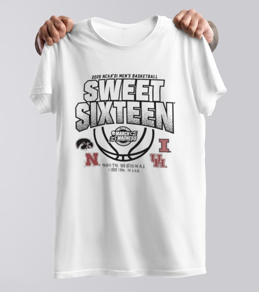 2026 NCAA DI Men's Basketball South Regional Sweet Sixteen Arkansas Nebraska Indiana Houston March Madness T-Shirt