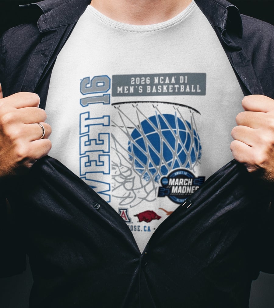 Sweet 16 March Madness 2026 NCAA DI Men's Basketball Tournament San Jose CA West Regional T-Shirt