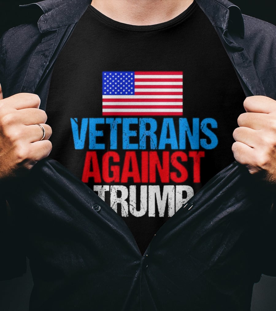 American Flag Veterans Against Trump T-Shirt