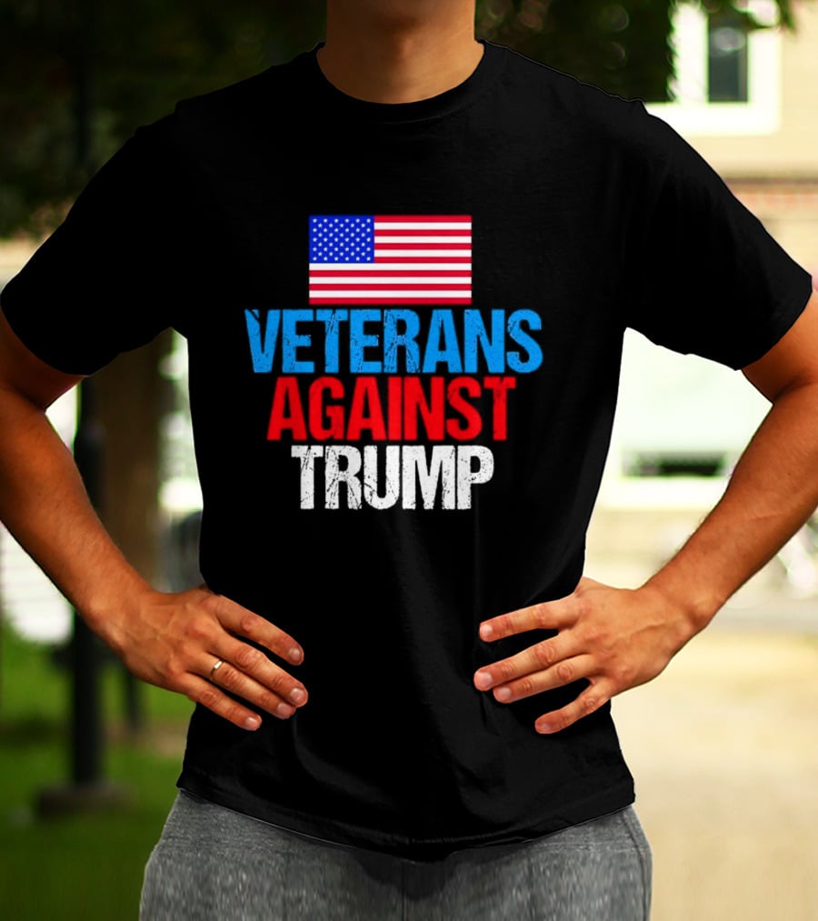 American Flag Veterans Against Trump T-Shirt