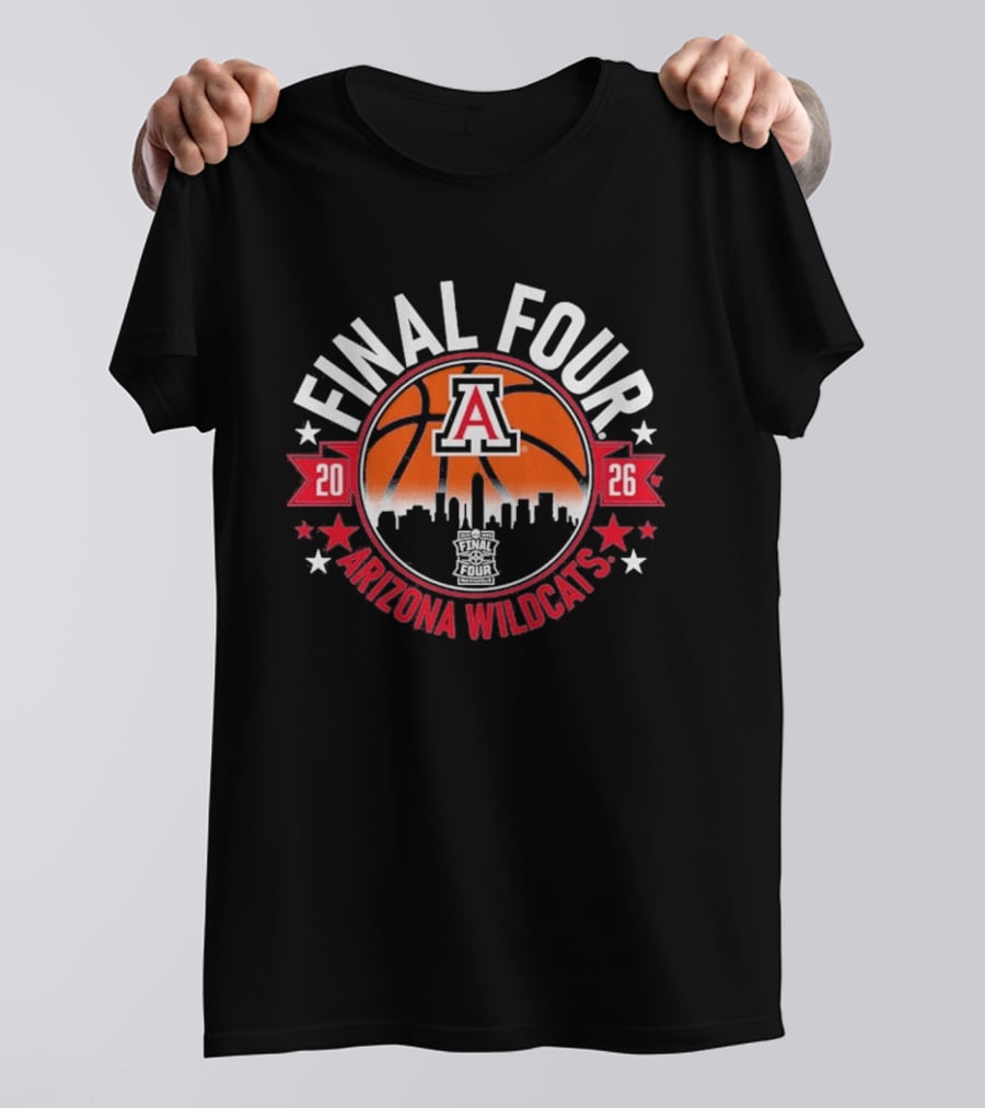 Arizona Wildcats Final Four 2026 MBB Basketball Skyline T-Shirt