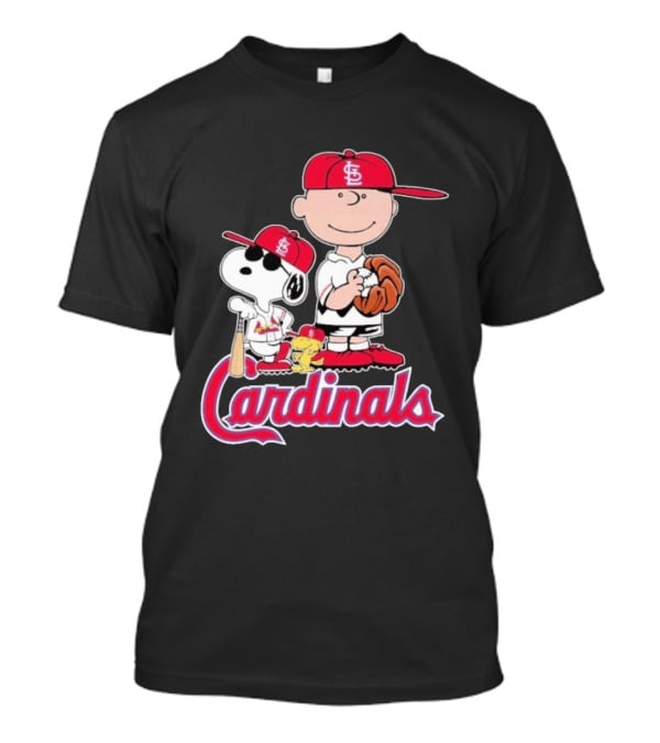 St. Louis Cardinals Peanuts Snoopy Charlie Brown Woodstock Baseball T-Shirt