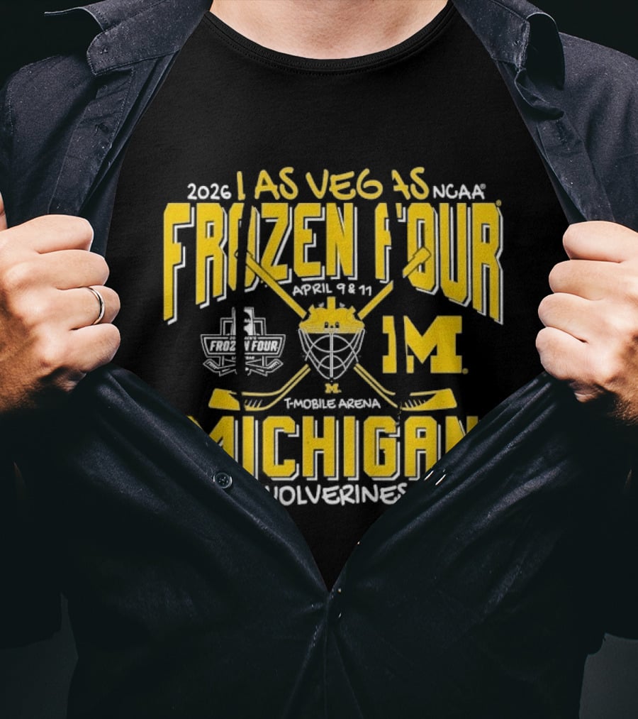 2026 Las Vegas NCAA Frozen Four Michigan Wolverines Mobile Arena T-Shirt