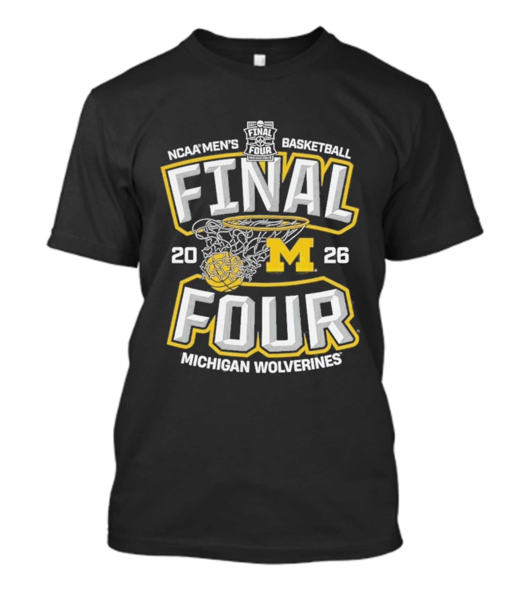 Michigan Wolverines 2026 NCAA Men's Basketball Final Four Championship Nets T-Shirt