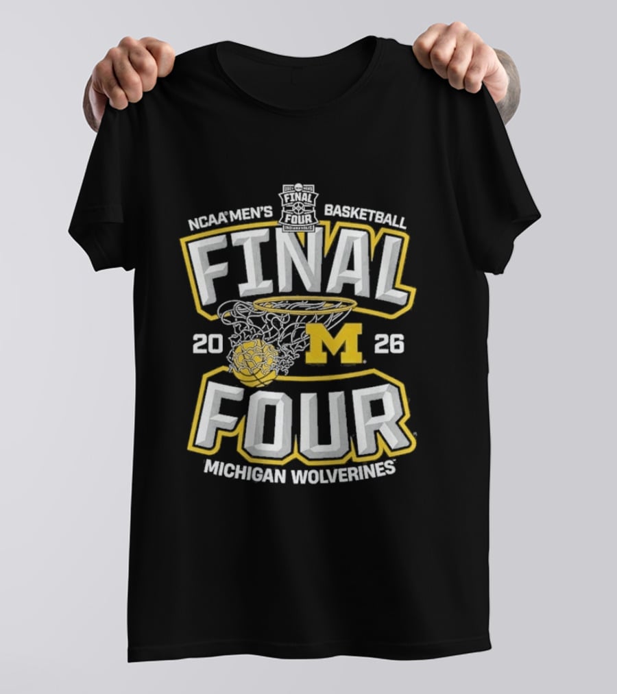 Michigan Wolverines 2026 NCAA Men's Basketball Final Four Championship Nets T-Shirt