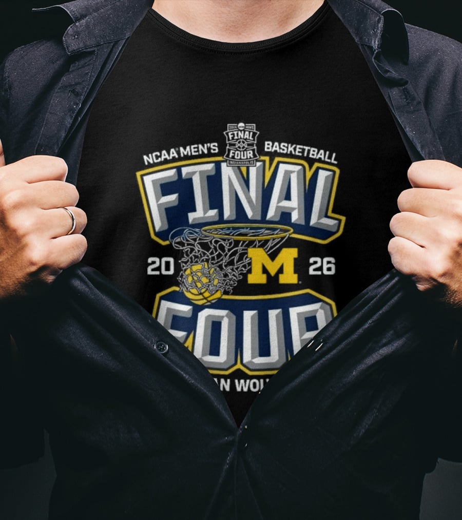 NCAA Men's Basketball 2026 Final Four Michigan Wolverines T-Shirt