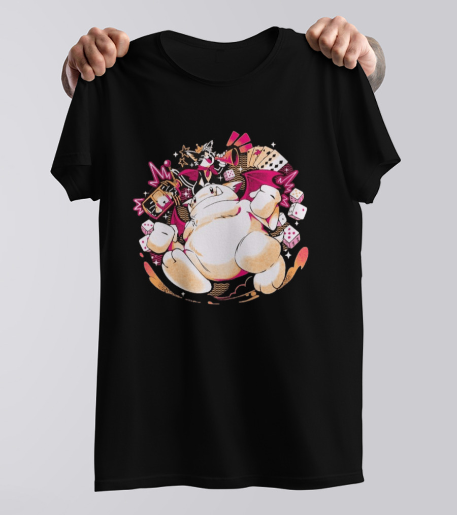 Fortune Favors The Cait Pop Culture Magical Creature With Cards Dice And Mystical T-Shirt