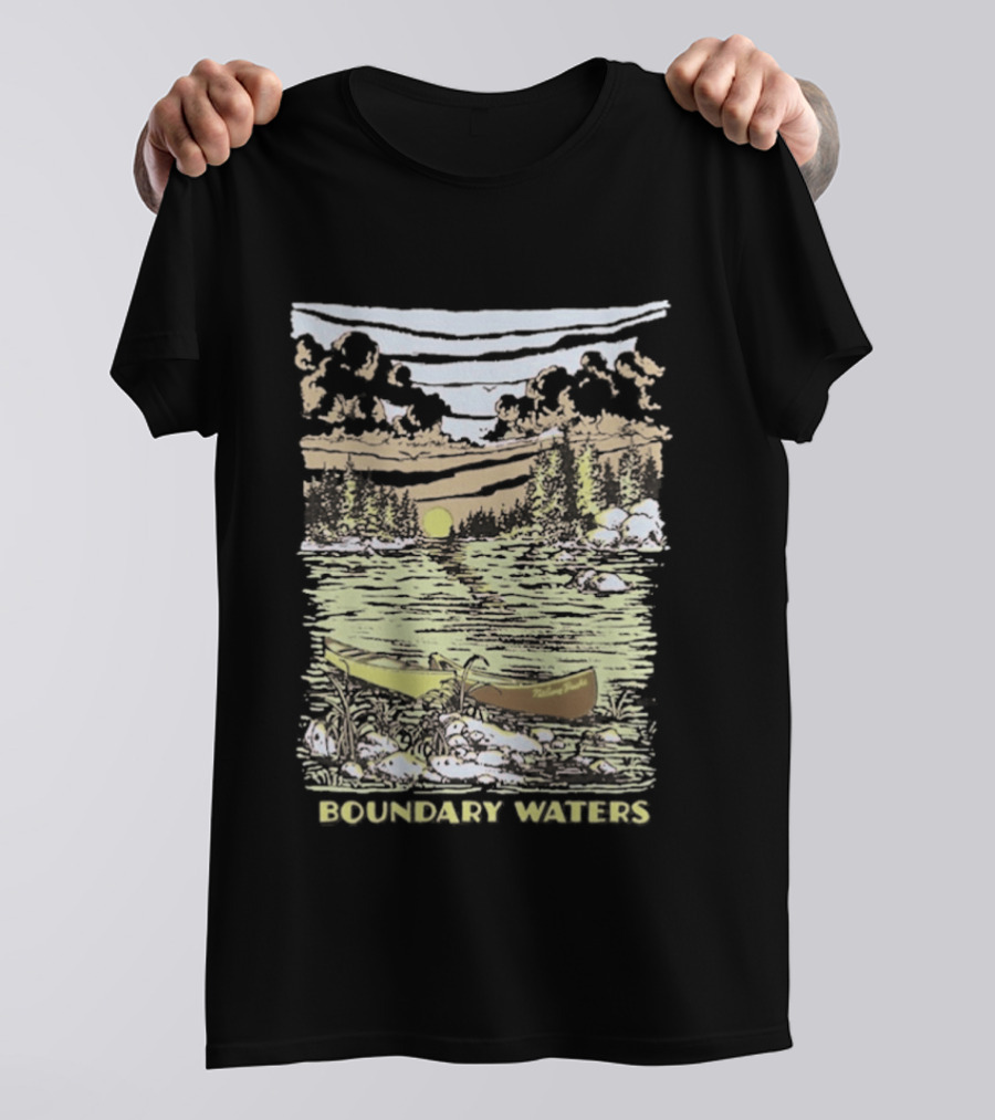 Nature Scenic Canoe Adventure Boundary Waters Twilight Sunset T-Shirt