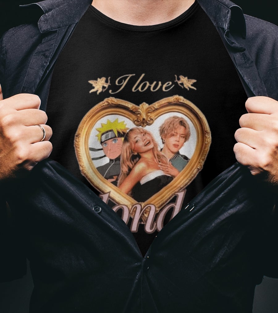 I Love Blondes Naruto Sabrina Carpenter Heart Frame T-Shirt