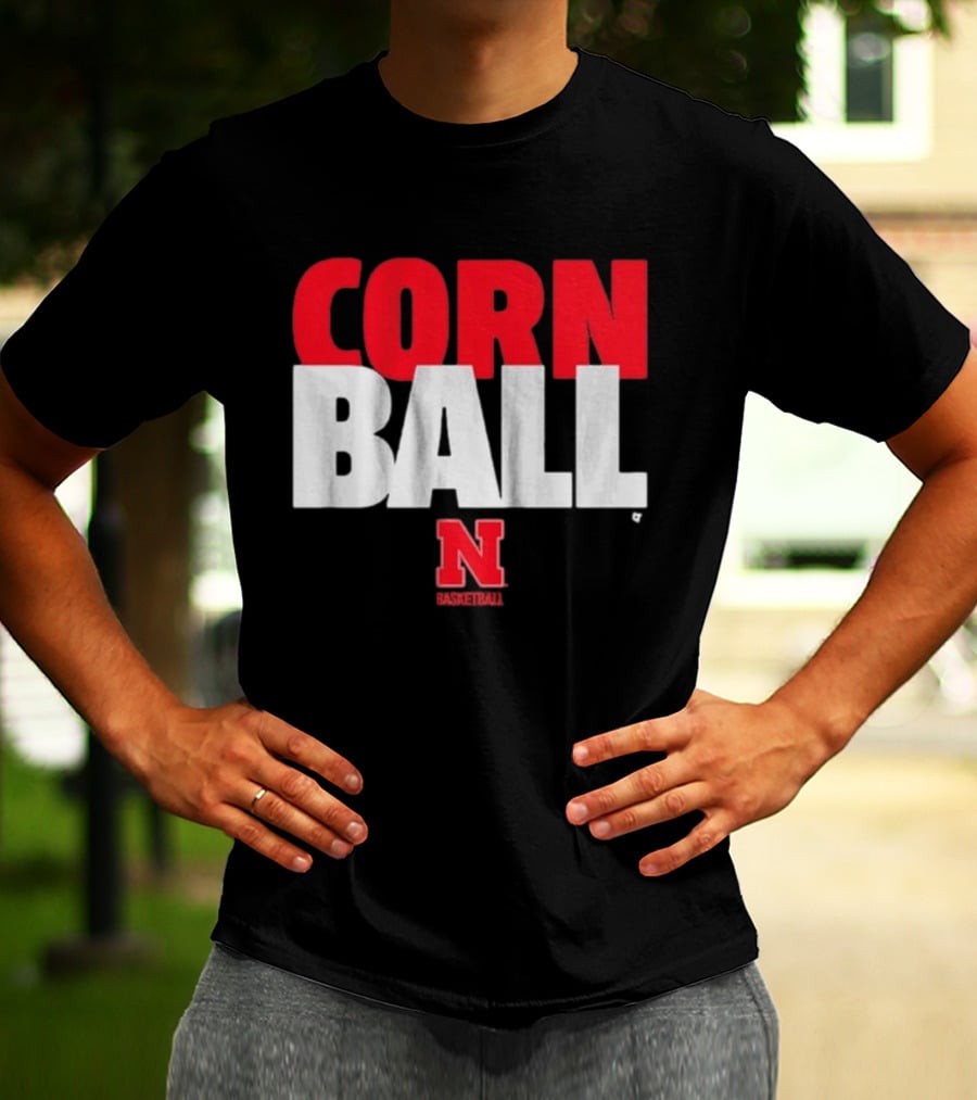 Nebraska Cornhuskers Corn Ball Basketball T-Shirt