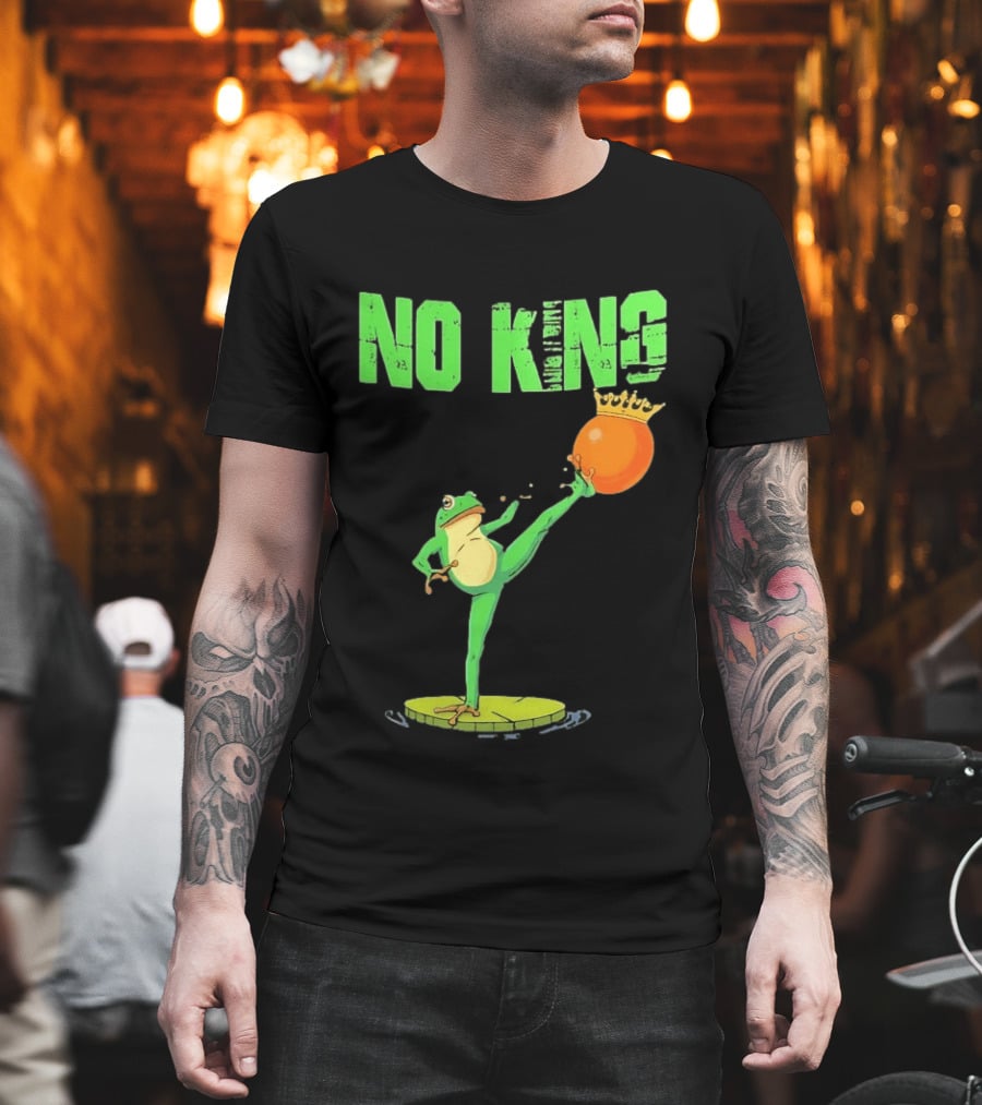 No Kings Portland Frog Kick Out Orange Protest T-Shirt