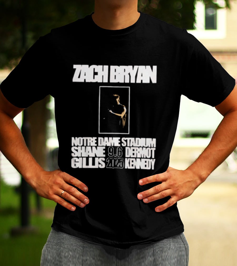 Zach Bryan Notre Dame Stadium Sept 2025 Event Date And Venue T-Shirt