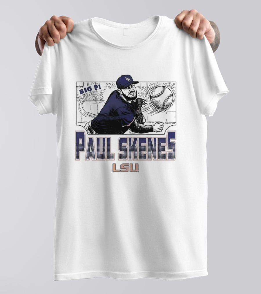 Big Leagues Paul Skenes LSU Baseball Pitcher T-Shirt
