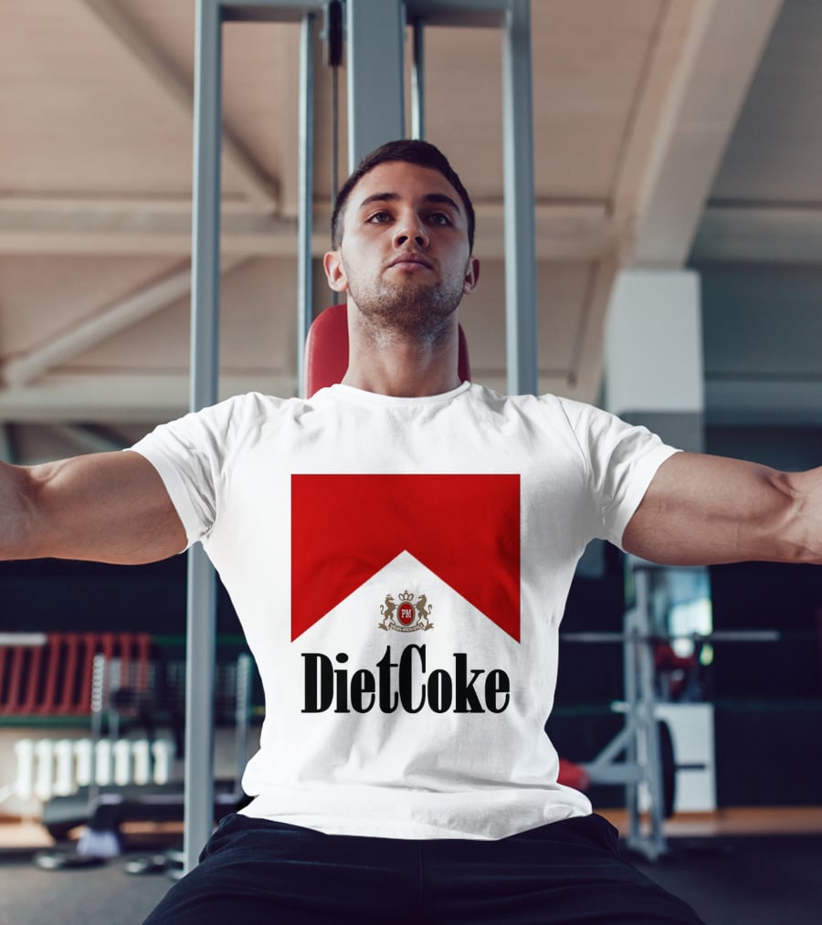 Diet Coke Marlboro Cigarettes Red V Shape PM Crest T-Shirt