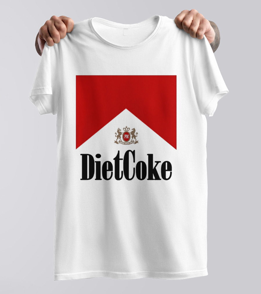 Diet Coke Marlboro Cigarettes Red V Shape PM Crest T-Shirt