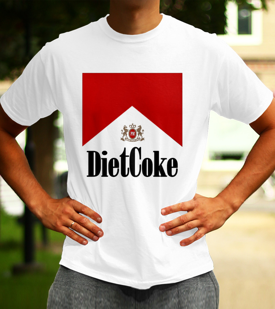 Diet Coke Marlboro Cigarettes Red V Shape PM Crest T-Shirt