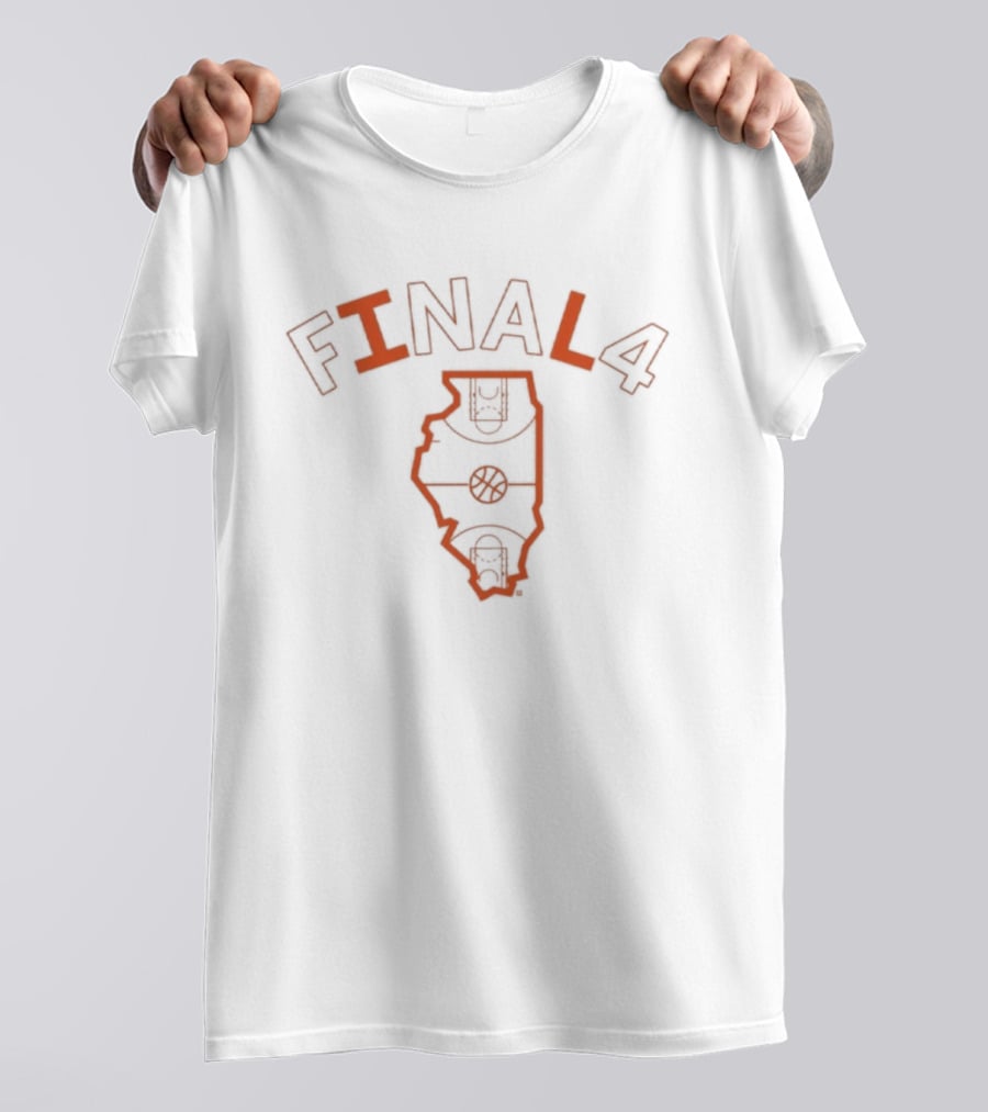 Illinois Men's Basketball Final 4 State Map T-Shirt