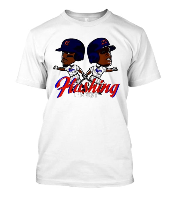 Juan Soto Vs Francisco Lindor Flushing Finest New York Mets Baseball Caricature T-Shirt