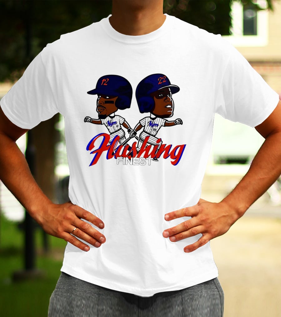 Juan Soto Vs Francisco Lindor Flushing Finest New York Mets Baseball Caricature T-Shirt