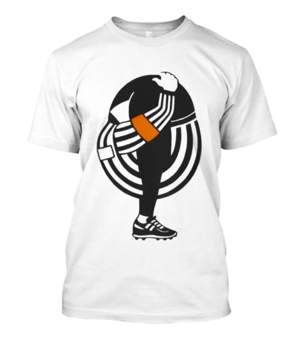 Kyle Dubas Referee Black And White Stripes With Orange Armband T-Shirt