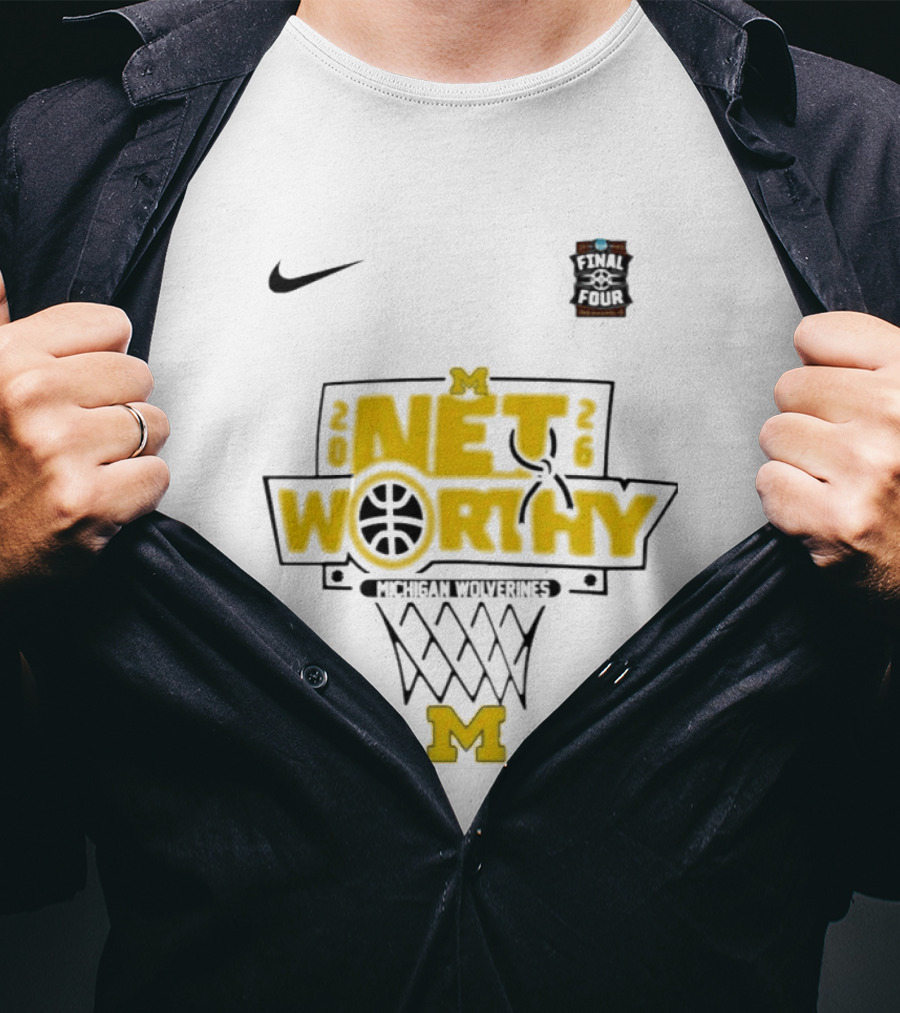 Michigan Wolverines Net Worthy Final Four Nike Basketball T-Shirt