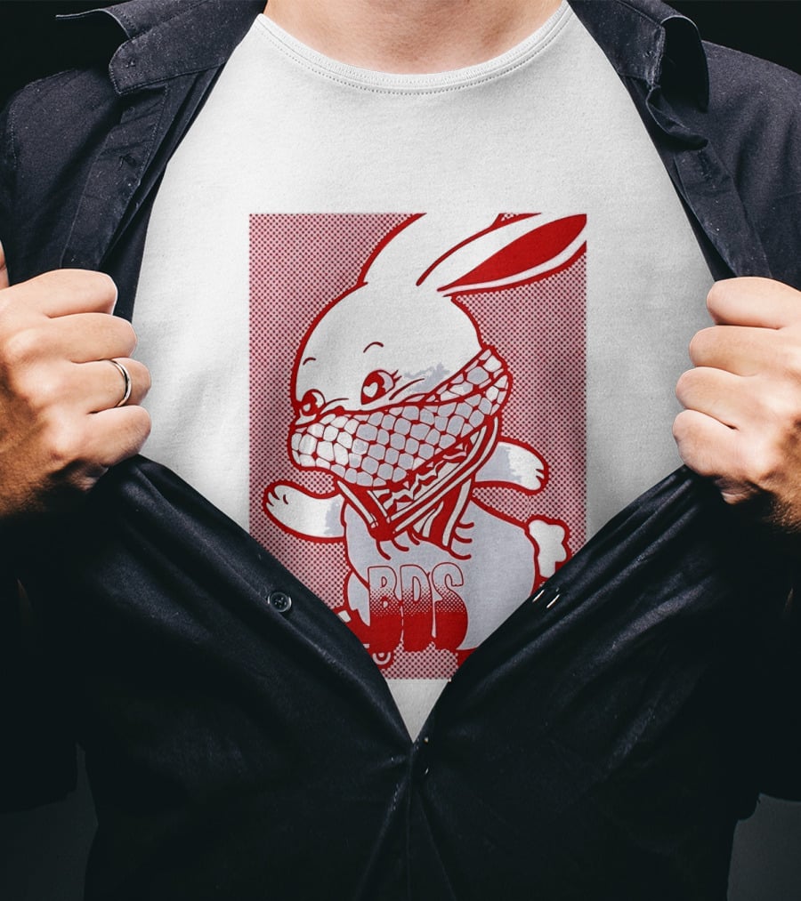 BDS Palestine Bunny With Keffiyeh And Roller Skates T-Shirt