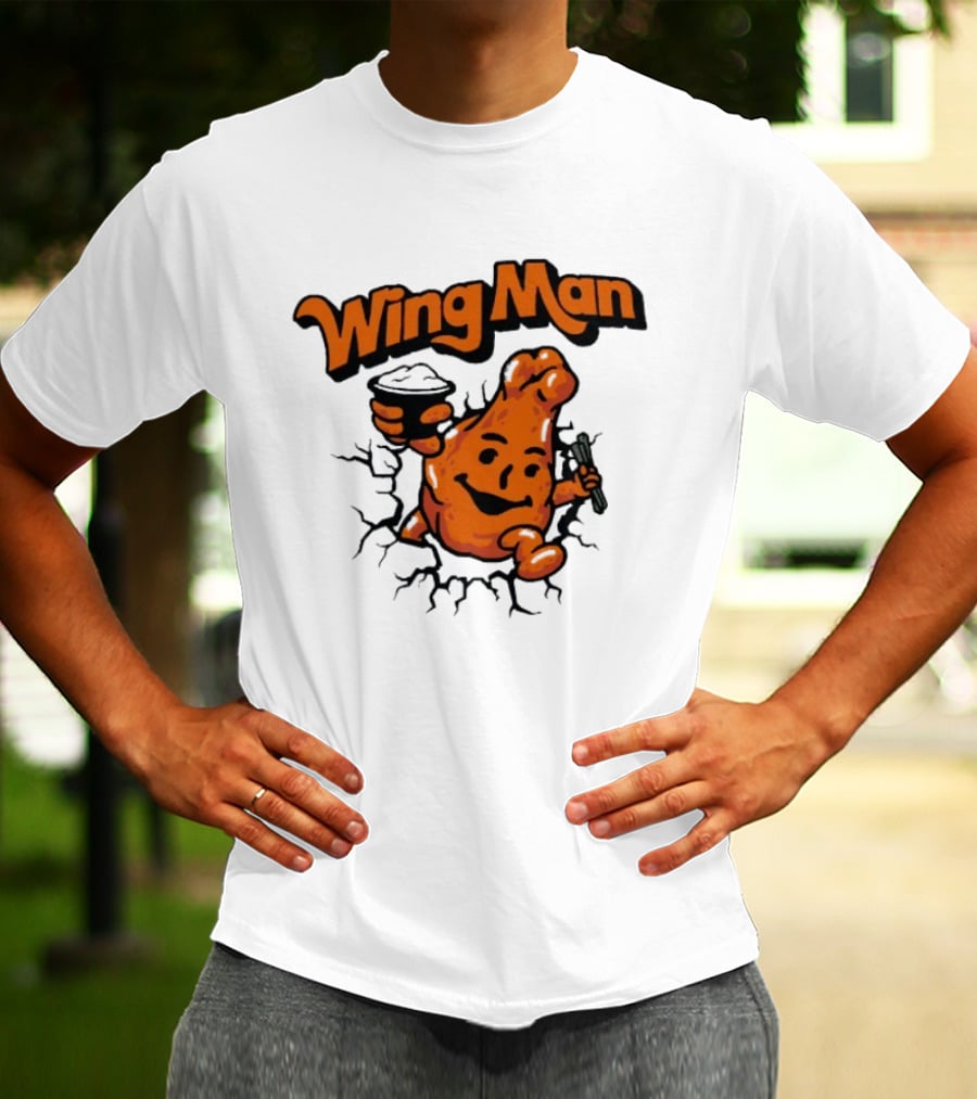 Buffalo Bills Wing Man Oh Yeah Chicken Wing Cracking Through T-Shirt