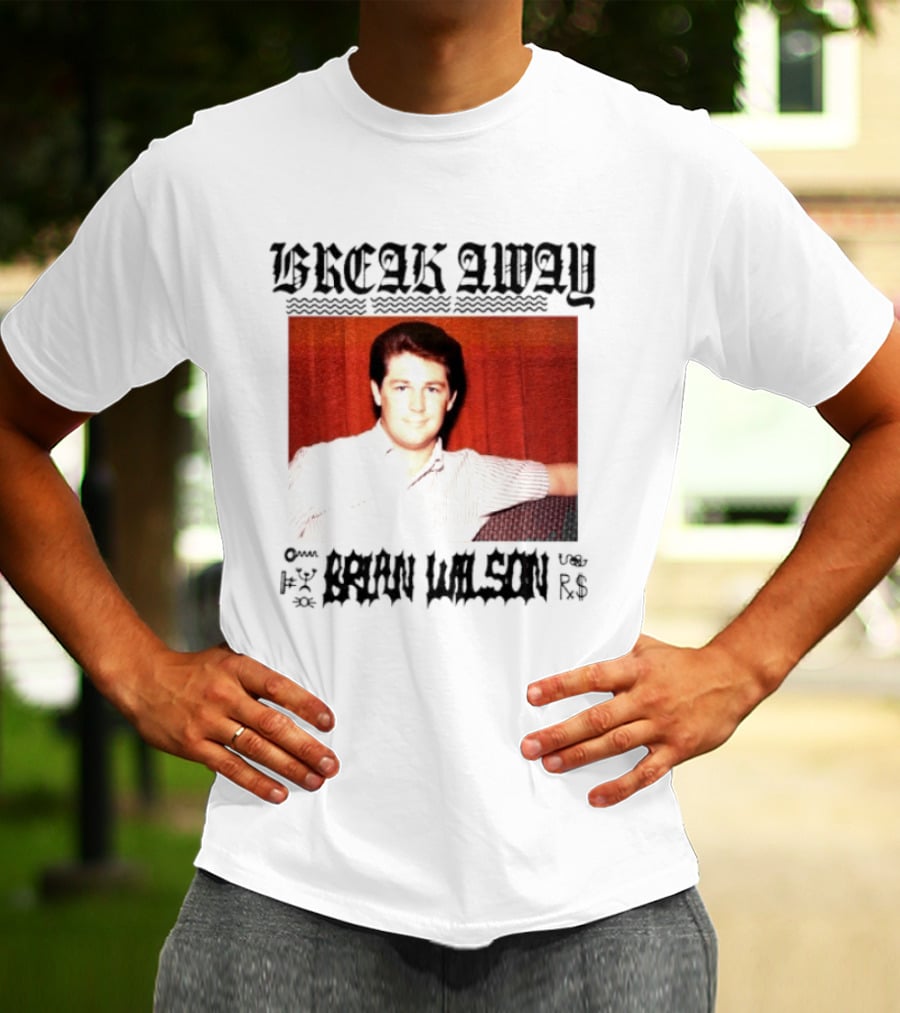 BREAK AWAY BRIAN WILSON Photo Portrait Striped T-Shirt