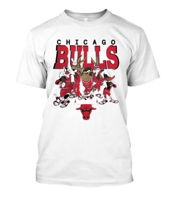 Chicago Bulls Looney Tunes NBA Basketball Characters Collab T-Shirt