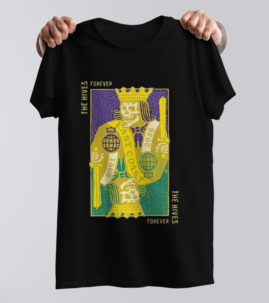 The Hives East Coast Tour 2026 Playing Cards Skeleton King T-Shirt