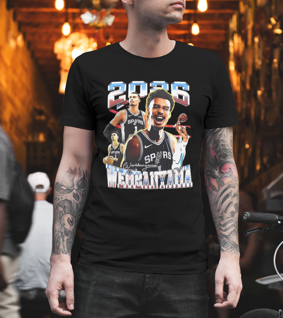 2026 Victor Wembanyama Spurs NBA Player T-Shirt