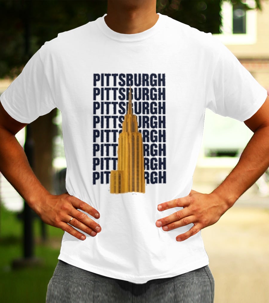 Pittsburgh Deco Building Repeated T-Shirt