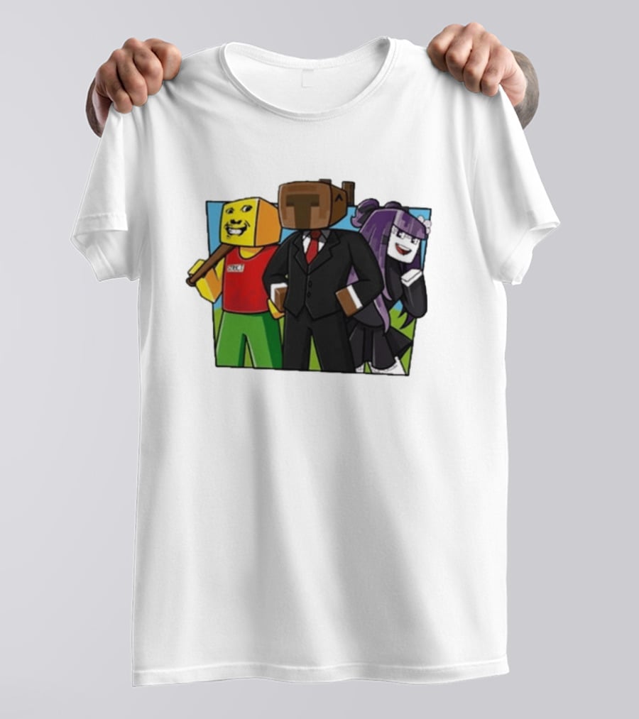 Tricou SKY PRIETENII Minecraft Inspired Characters Block T-Shirt