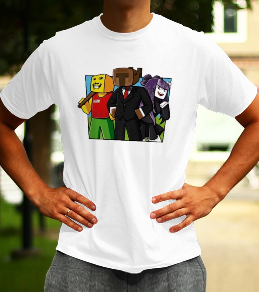 Tricou SKY PRIETENII Minecraft Inspired Characters Block T-Shirt