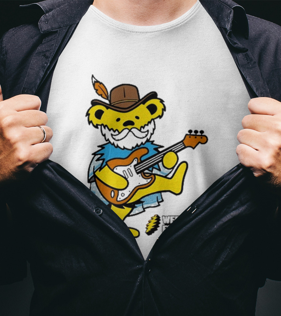 Weir Forever Blue Bear Playing Guitar T-Shirt
